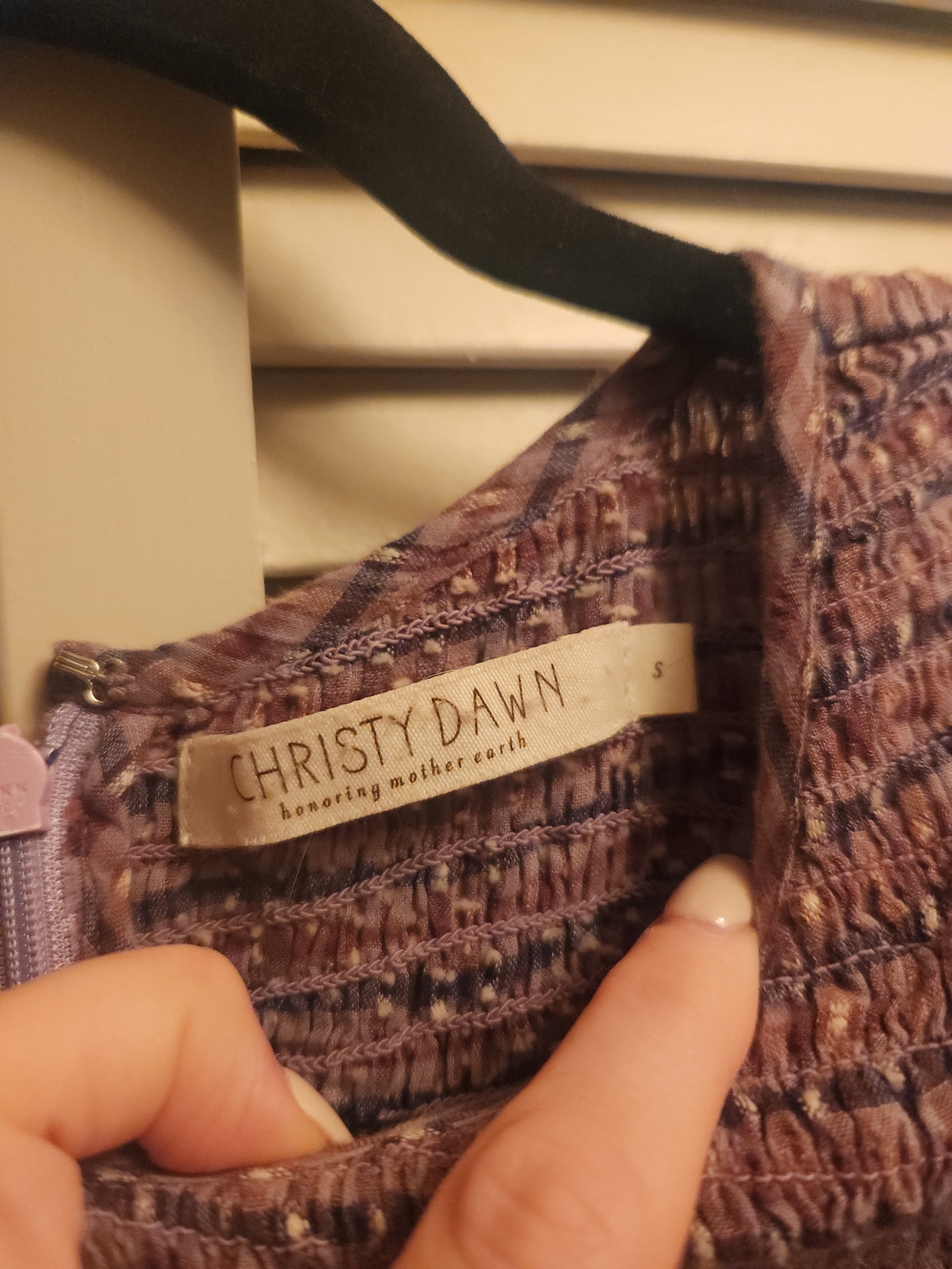 Christy Dawn Cecelie Tiered Long-Sleeve Dress Purple Winter Garden - Picture 5 of 7